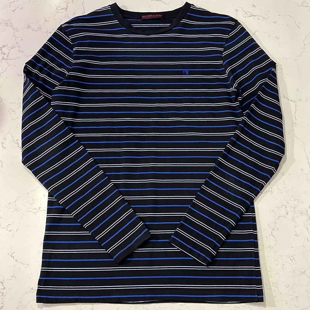 Electric Blue & Black, Scotch & Soda Long Sleeve Tee